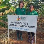 Vera De Vries (left) with her colleague Brendah Namugerwa at the AIBIS Agroecology Demo Farm